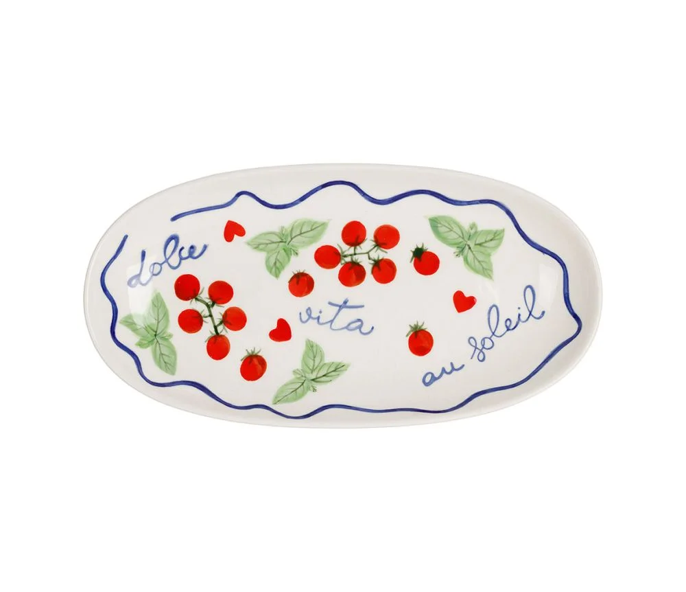 Plat ovale Solencia – Rouge – Grès 31 x 15,5 cm, Yliades
